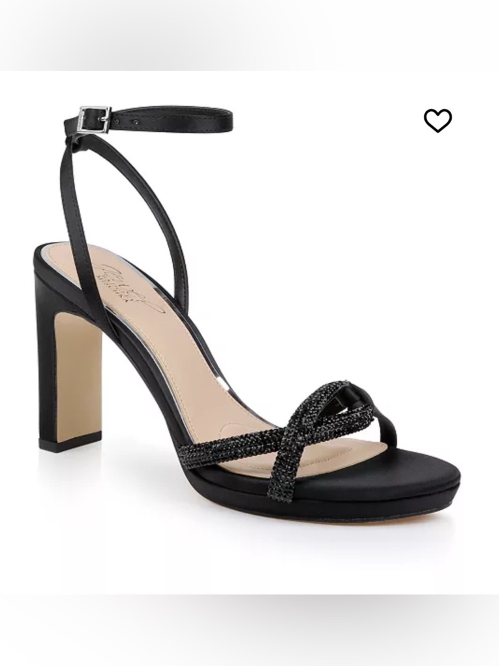 Jewel Badgley Mischka Fila Black Strappy Heels. NIBox Size 7